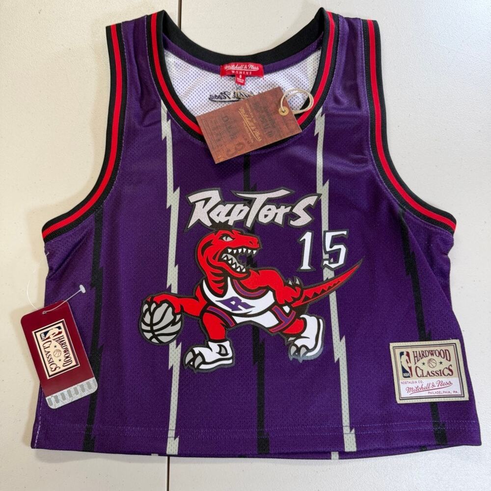 Vince Carter Toronto Raptors Mitchell & Ness Women's NBA Crop Tank Small NWT
